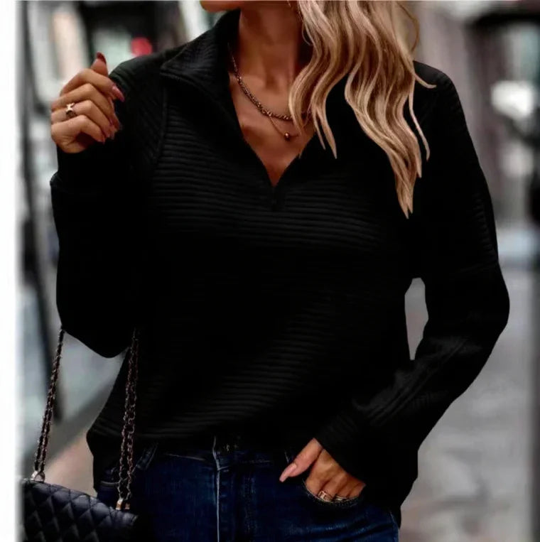 Amazon Best-selling Zip-neck Solid Color Hoodie For Women In Europe And America EX-STOCK Canada