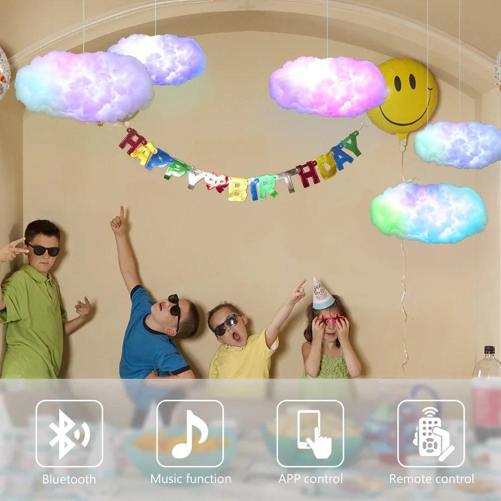 USB Cloud Light APP Control Music Synchronization 3D RGBIC Ambient Light Lightning Simulation Clouds Bedroom Room Light EX-STOCK Canada
