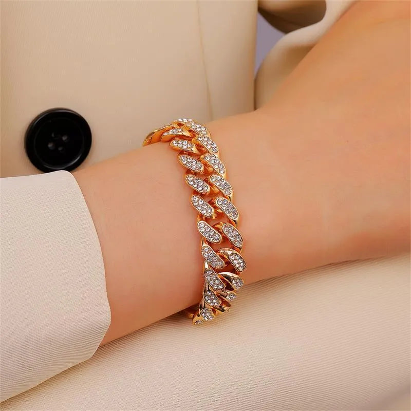 Diamond Cuban Punk Chunky Chain Hihop Bracelet unisex - EX-STOCK CANADA