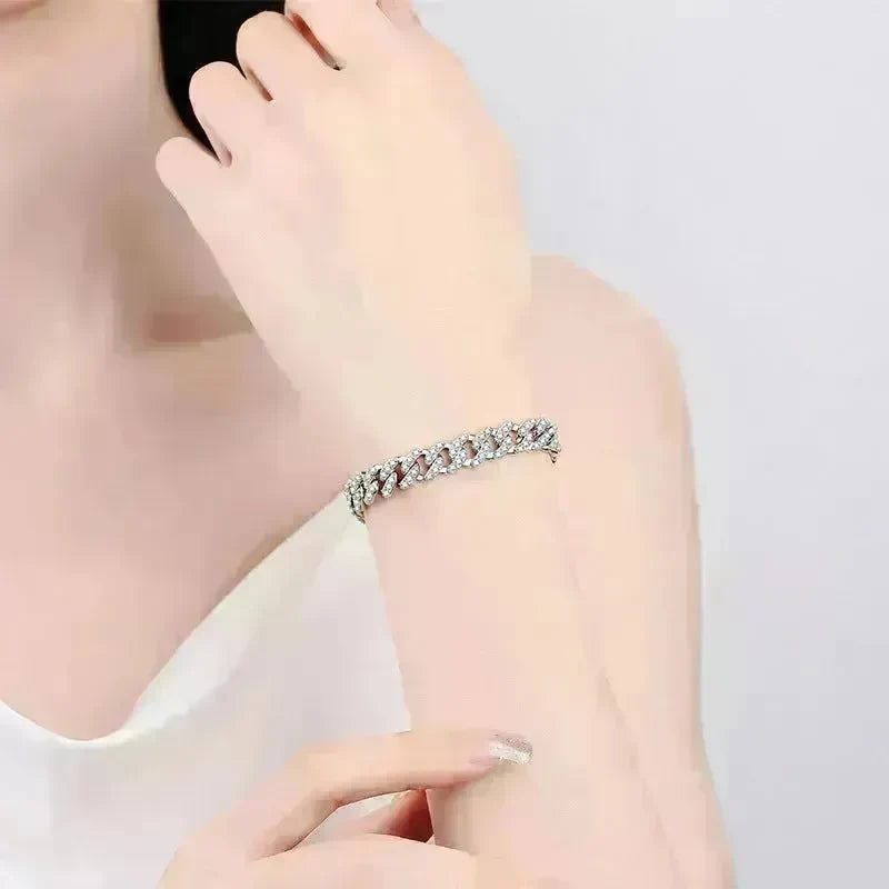 Cuban Link Chain Moissanite Bracelet - EX-STOCK CANADA
