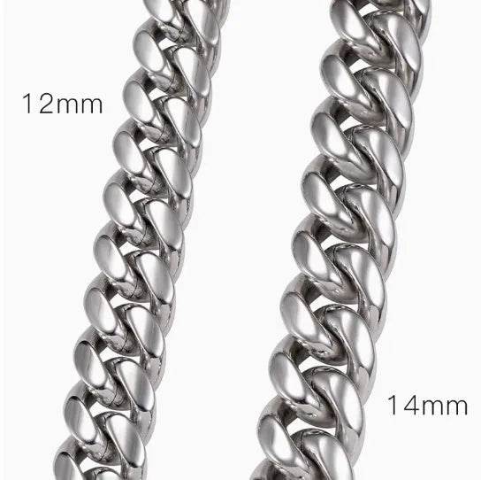 Men's Cuban Link Chain Titanium Steel Silver Bracelet - EX-STOCK Canada