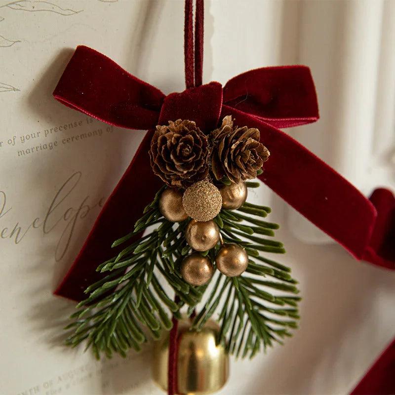 Christmas Little Bell Shape Velvet Bow Small Hanging Piece EX-STOCK Canada