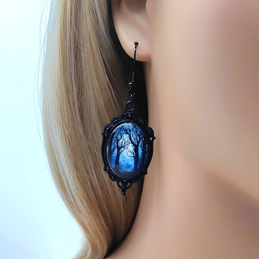 3pcs Vintage Halloween Tree Of Life And Witch Necklace Set With Earrings Alloy Pendant Jewelry - EX-STOCK Canada