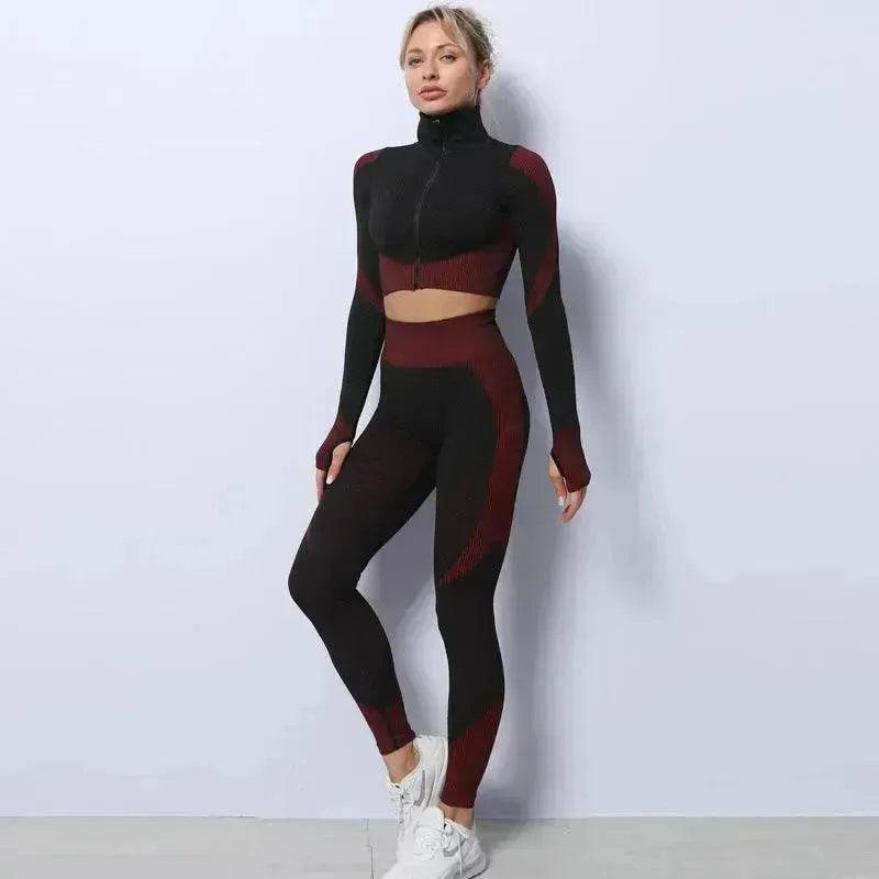 3PCS Yoga Set Seamless Sport Set Women Gym Clothing Leggings Women Crop Top Sports Bra Women Fitness Gym Set Womens Outfits Tracksuit - EX-STOCK Canada