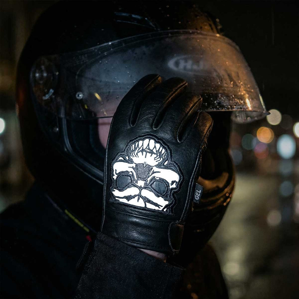 Gants réfléchissants BOL/Open Road pour hommes avec crâne