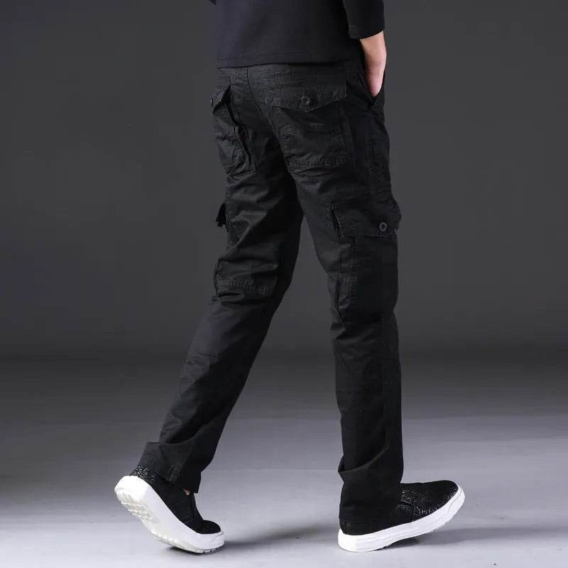 Overalls Men's Outdoor Casual Trousers Pure Cotton Straight Loose Multi-pocket Cargo Pant - EX-STOCK Canada