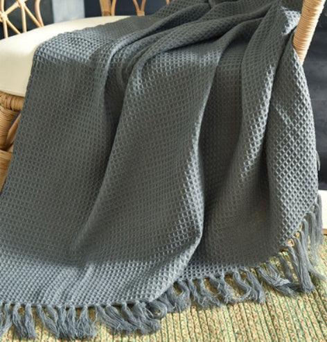 Fringed Knitted Small Blanket Napping Blanket Sofa Blanket EX-STOCK Canada