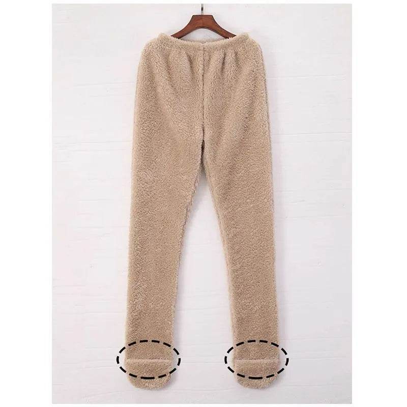 Women Coral Fleece Socks Leggings Winter Warm Sleepwear Ankles Knees Guard Women Home Pants Thick Pajamas Pant - EX-STOCK Canada