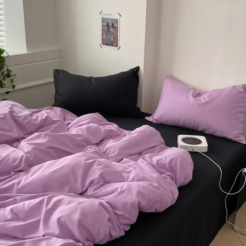 طقم سرير مكون من أربع قطع من القطن مع غطاء لحافEX-STOCK Canada