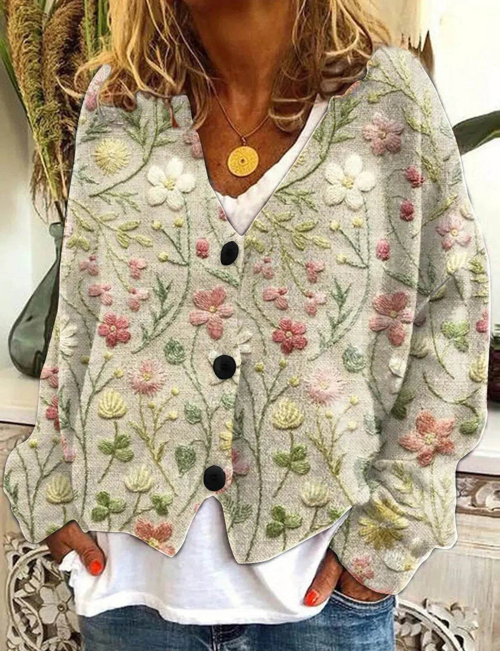 Christmas Abstract Printing Casual Cloak Coat Cardigan Sweater - EX-STOCK Canada