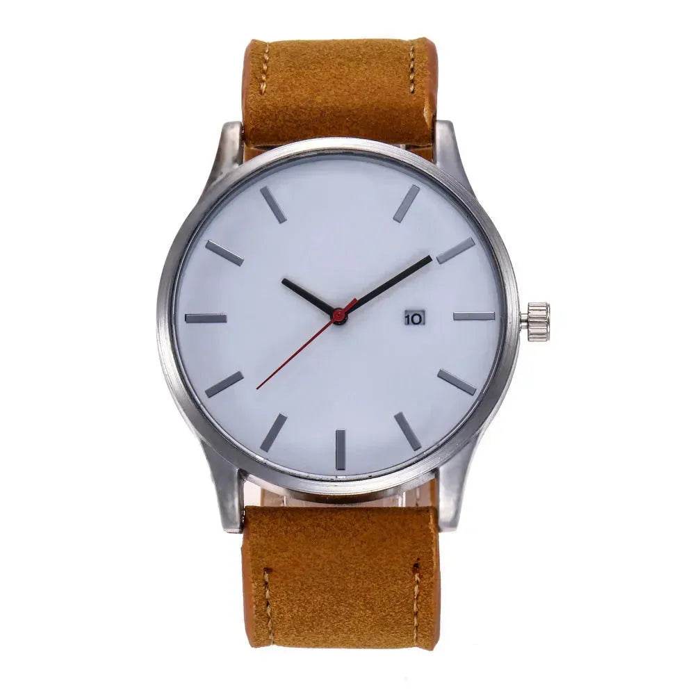 Men watch Fashion Business Large Dial Watch For Men's Matte Belt Simple Quartz Wrist Watch Men clock - EX-STOCK Canada