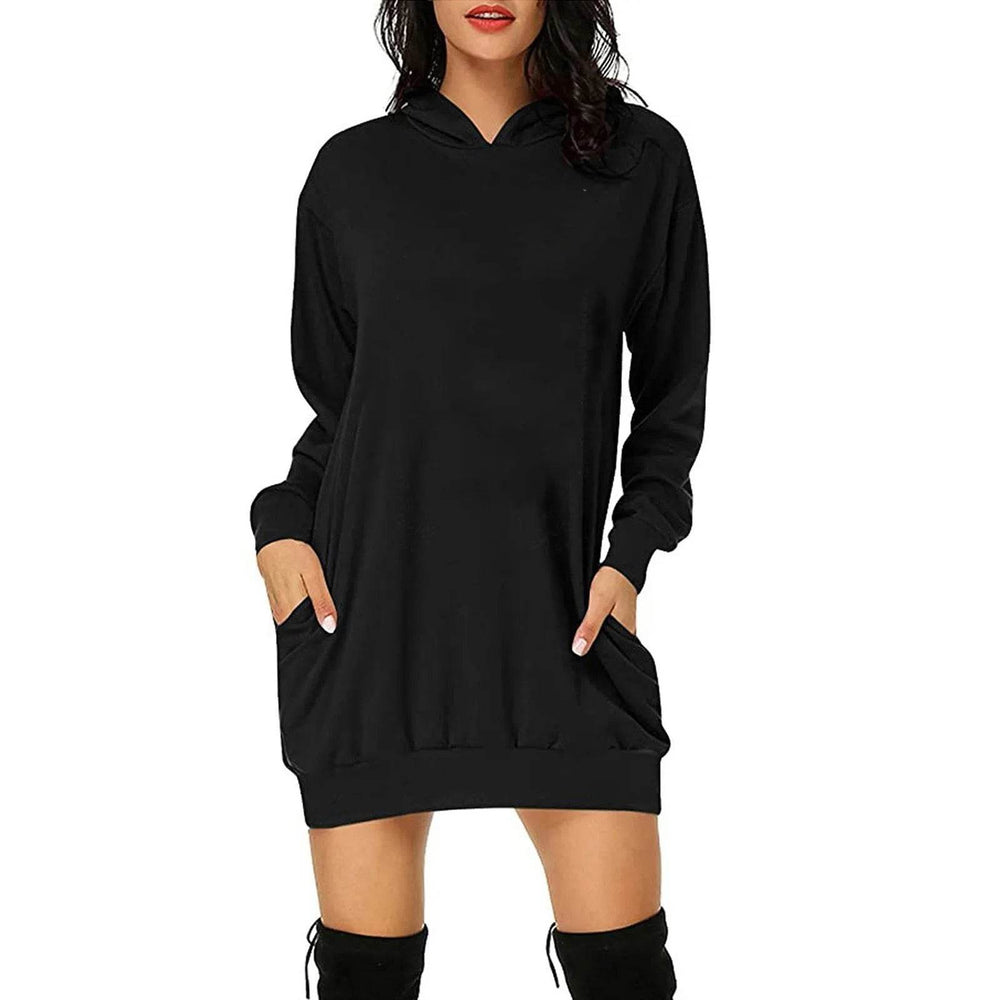 Women Solid Color Hat Dress Sweater Loose Feature Long Sleeves - EX-STOCK Canada