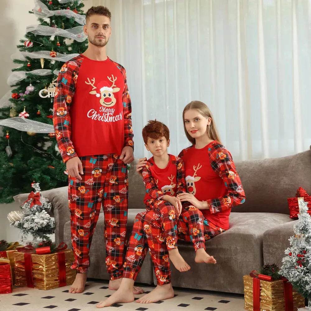 European And American Long Sleeve Home Wear Printed Plaid Christmas Suit - EX-STOCK Canada