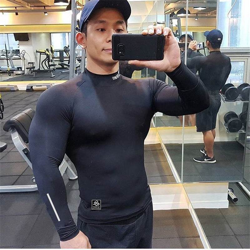 Muscle fit Long sleeve Gym shirt Sports Leisure Top for men - EX-STOCK Canada