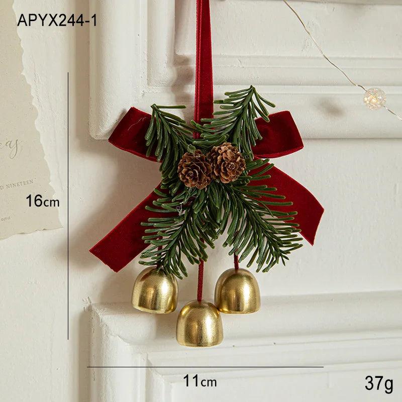 Christmas Little Bell Shape Velvet Bow Small Hanging Piece EX-STOCK Canada