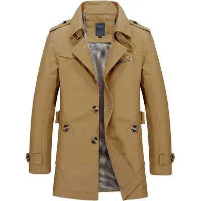Men's casual jacket mid-length trench coat - EX-STOCK Canada