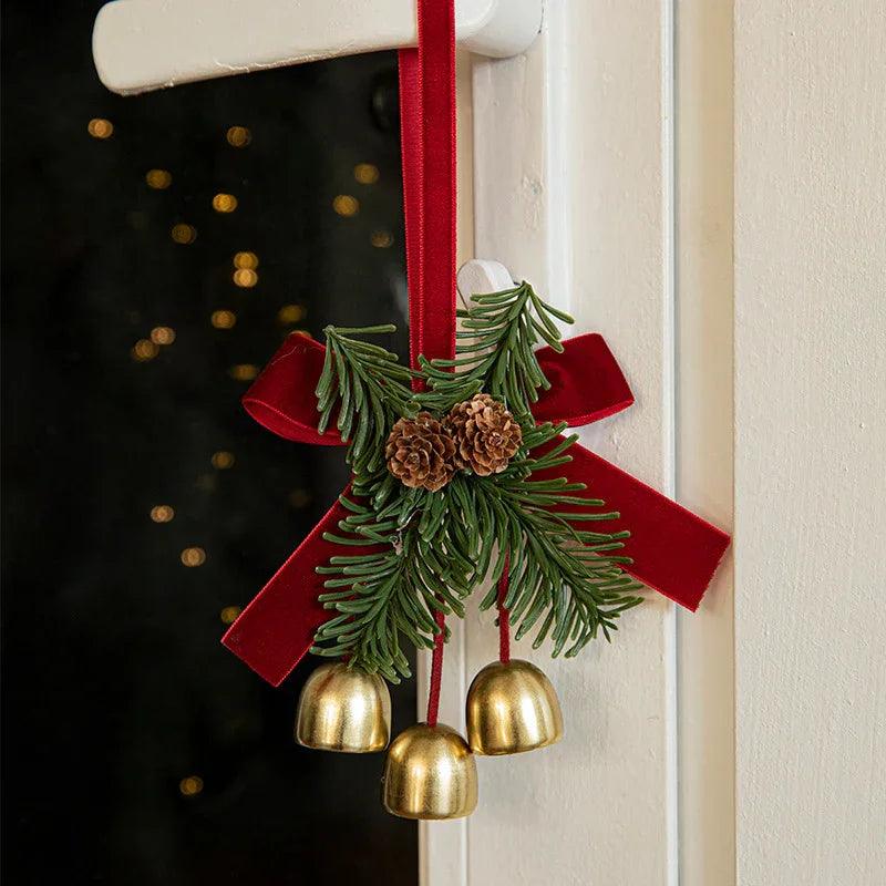 Christmas Little Bell Shape Velvet Bow Small Hanging Piece EX-STOCK Canada