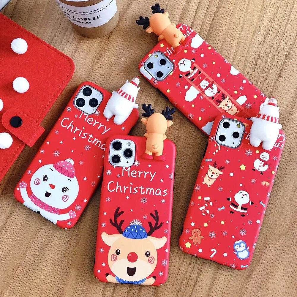 Merry Snowflakes Santa Deer Christmas-themed phone case - EX-STOCK Canada