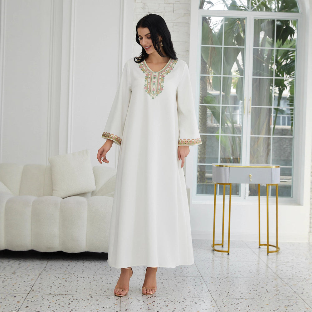 Muslim Women's Wear Fashion Stitching Lace Abaiya Robe - EX-STOCK Canada