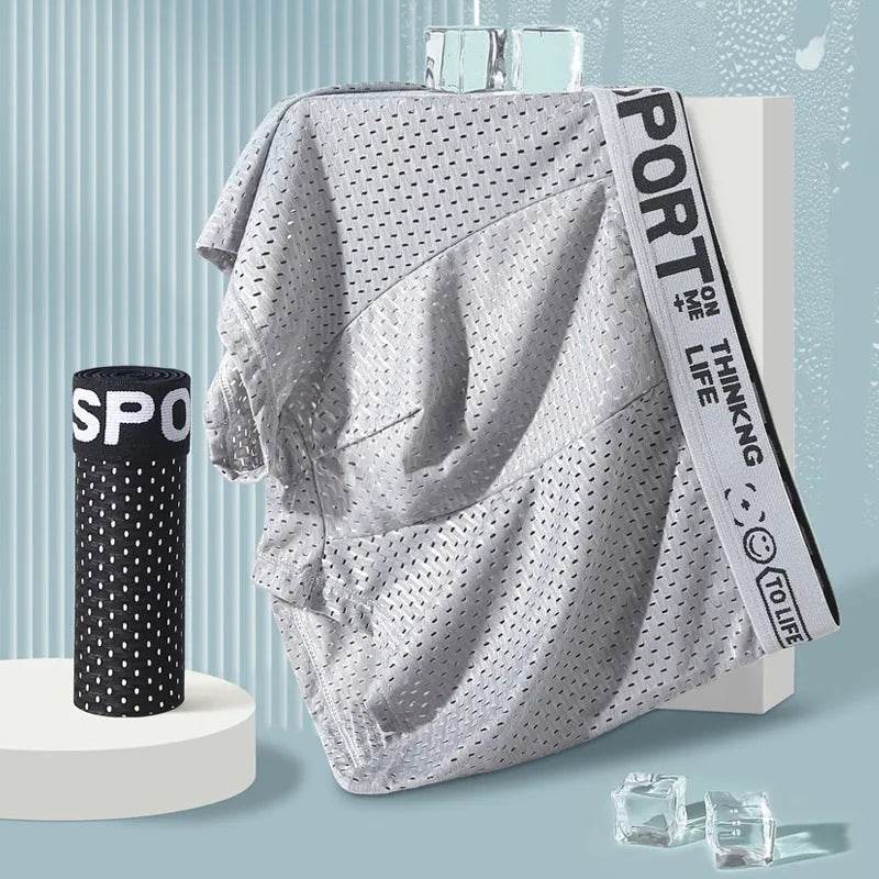 Men's Underwear Mid Waist Mesh Ice Silk Mesh SPORT Boxer Brief - EX-STOCK Canada