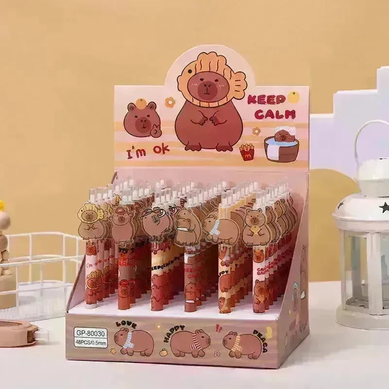 48 Pcs Cartoon Bear Acrylic Paster Pressing Pen School Supplies Gel Pen - EX-STOCK CANADA