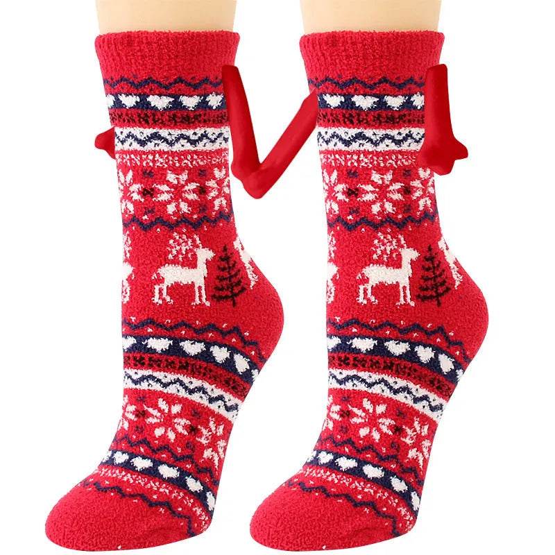 Soft Carton Christmas-themed Fleece Winter Home socks for Women - EX-STOCK Canada