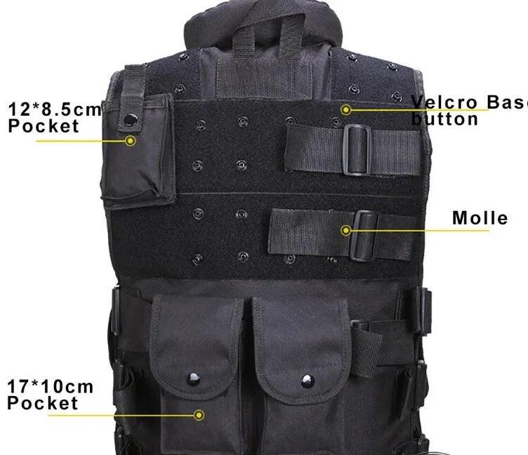 Tactical Vest Black Mens Military Hunting Vest EX-STOCK Canada
