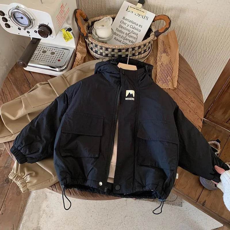 Children Fashion Personality Hoodie Padded Windproof Winter Coat Jacket Kids - EX-STOCK Canada