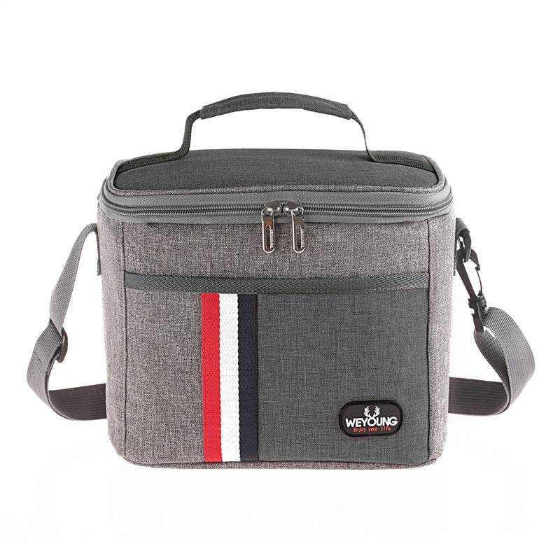 Striped Insulated Lunch Bag – Stylish Portable Tote for Work - EX-STOCK Canada