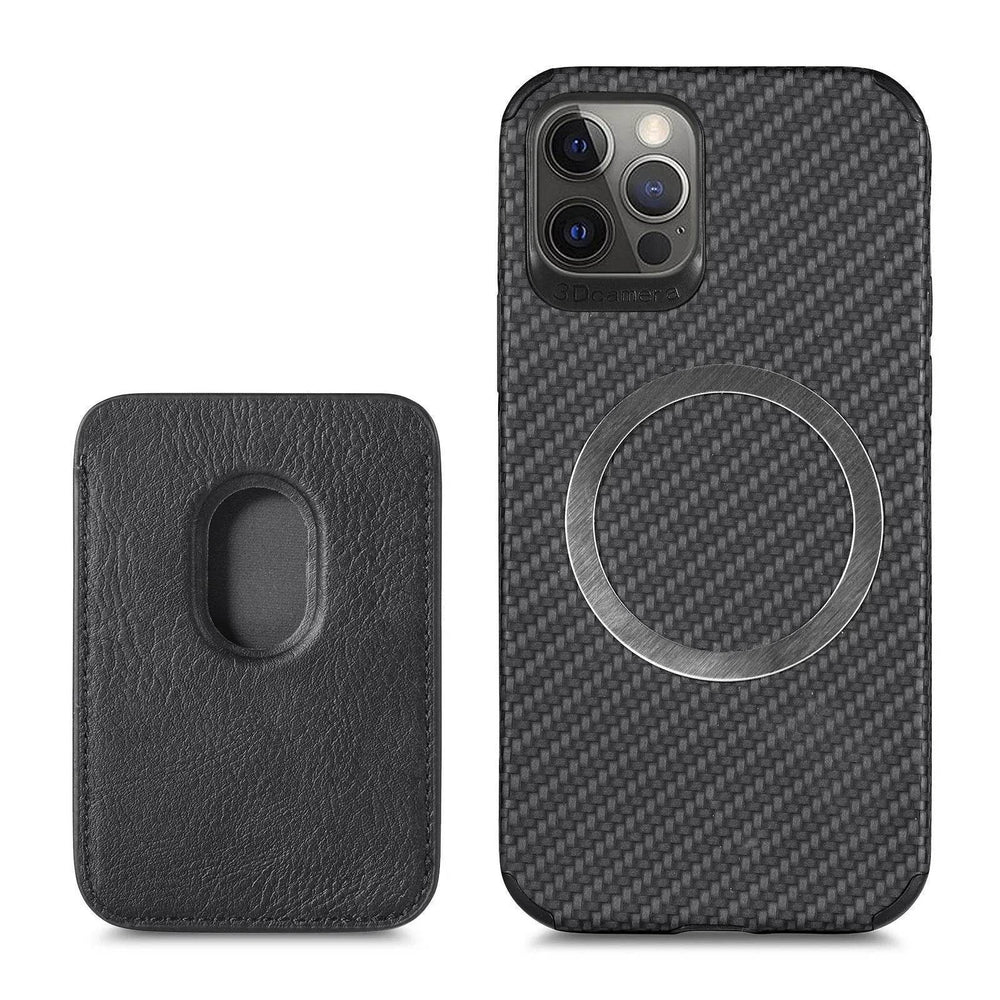Magnetic Card Holder XR Carbon Fiber Pattern Phone Case - EX-STOCK Canada