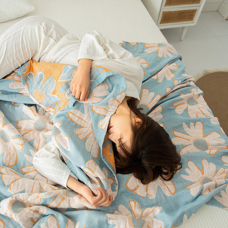 Cotton Four-layer Gauze Towel Blanket Air Conditioning Blanket Thin Duvet EX-STOCK Canada