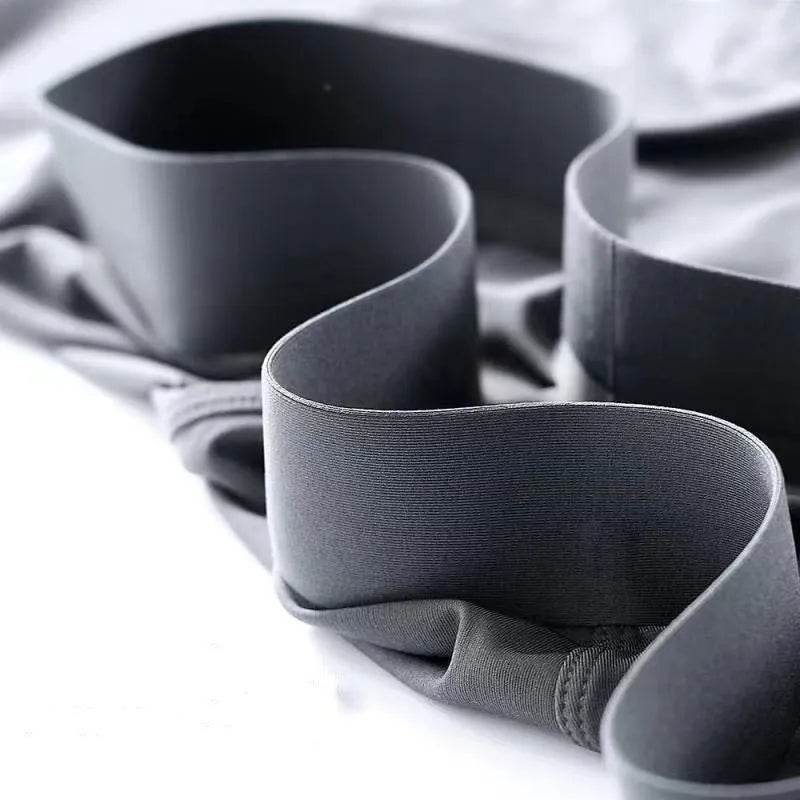 Men's 4-pack Plain Mid waist Boxer Brief Ice Silk Underwear. - EX-STOCK Canada