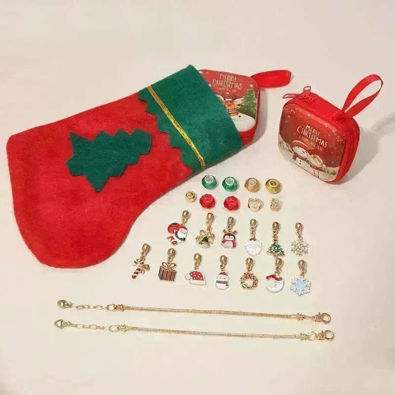 Christmas Stockings Diy Children's David's Deer Snowman Pendant Bracelet Suit - EX-STOCK CANADA