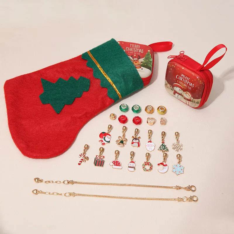 Christmas Stockings Diy Children's David's Deer Snowman Pendant Bracelet Suit - EX-STOCK Canada