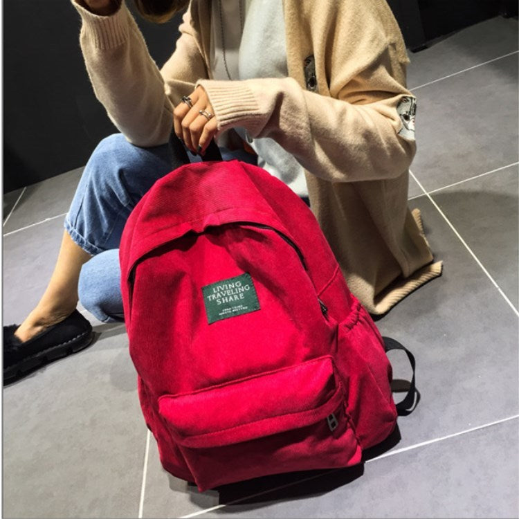 Large Corduroy Canvas Backpack EX-STOCK
