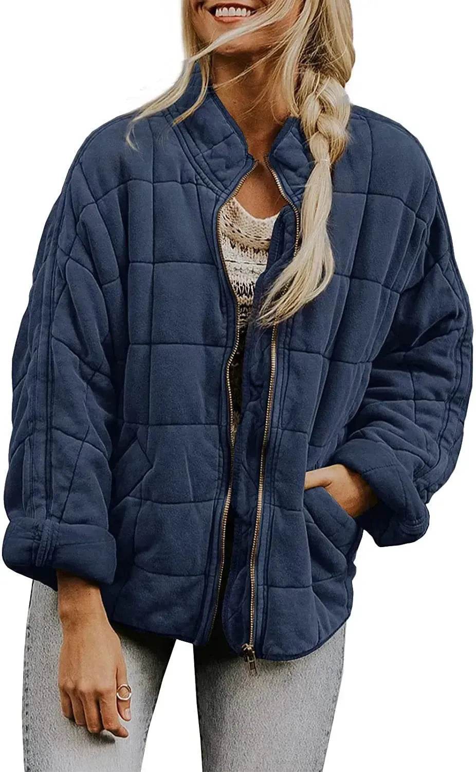 Casual Winter Cotton Padded Loose Pockets Long Sleeved Jacket Women - EX-STOCK Canada