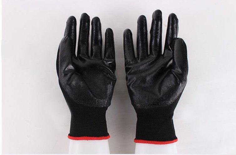 Gants en latex résistants à l'usure imprégnés de nitrile