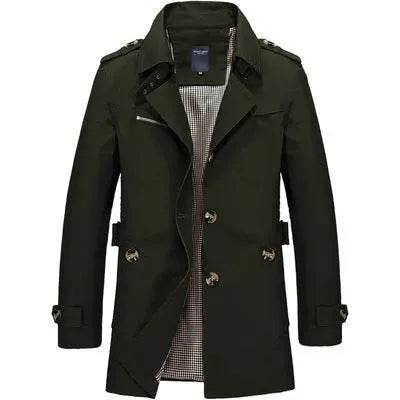 Men's casual jacket mid-length trench coat - EX-STOCK Canada