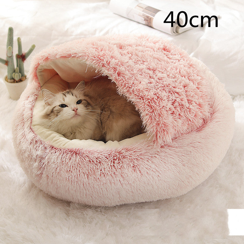 2 In 1 Dog And Cat Bed Pet Winter Bed Round Plush Warm Bed House Soft Long Plush Pets Bed Pet Products EX-STOCK Canada
