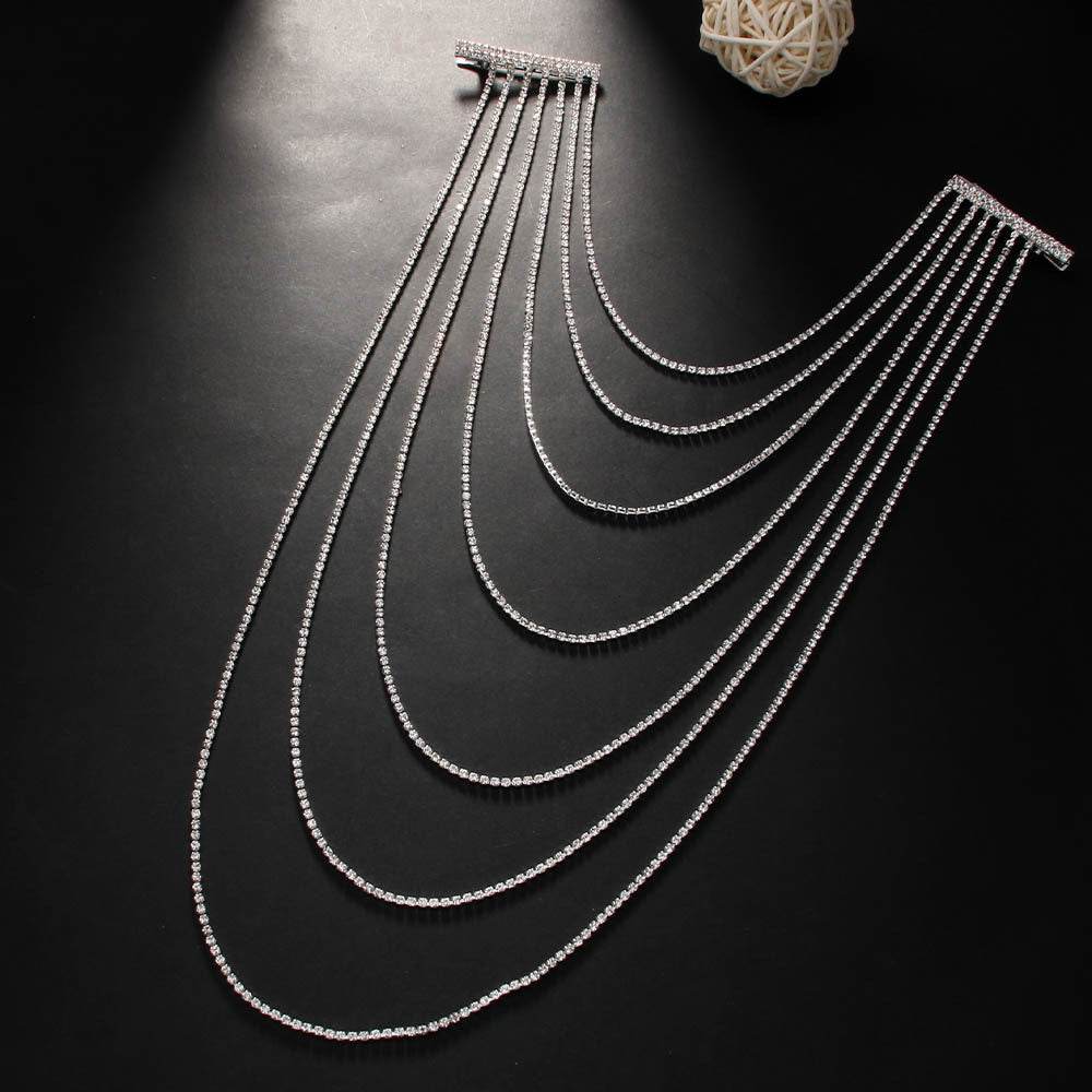 Multi layer Rhinestone Hair Chain Bridal Hair chain clip - EX-STOCK Canada