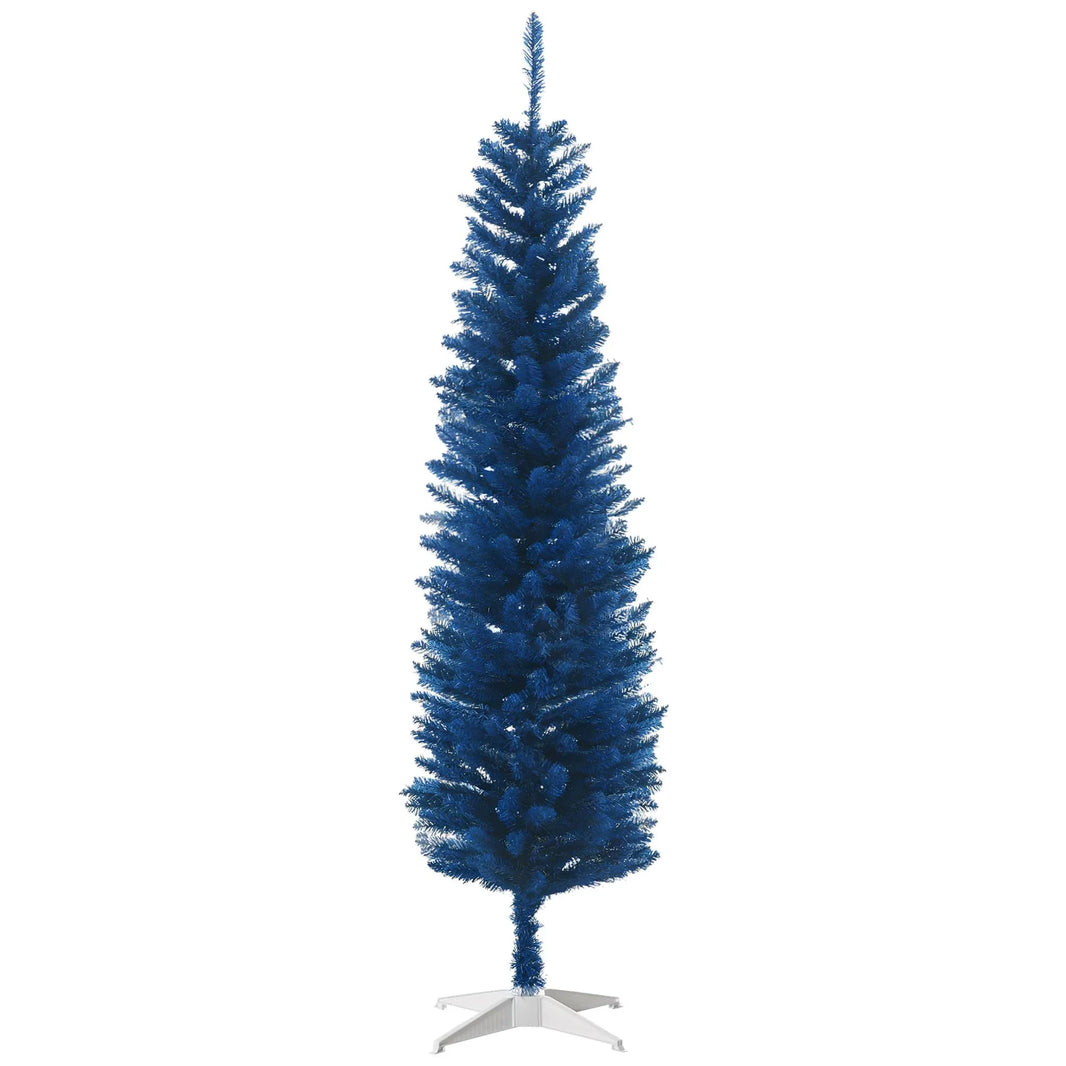 6ft Pencil Christmas Trees, Skinny Artificial Christmas Tree For Xmas Holiday Decor, Deep Blue EX-STOCK Canada