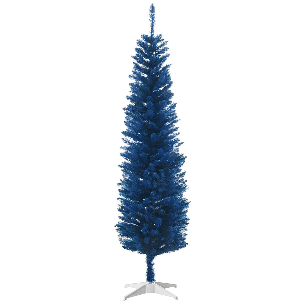 6ft Pencil Christmas Trees, Skinny Artificial Christmas Tree For Xmas Holiday Decor, Deep Blue EX-STOCK Canada