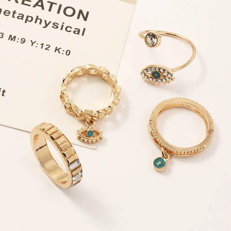 Personalized Punk Wind Demon Eye Diamond Drop Oil Ring for women - EX-STOCK Canada