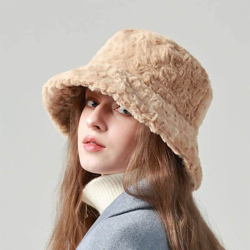 Lambswool Fisherman Sherpa Fleece Hat Winter Warm Fashionable Solid Color Hats For Women - EX-STOCK Canada