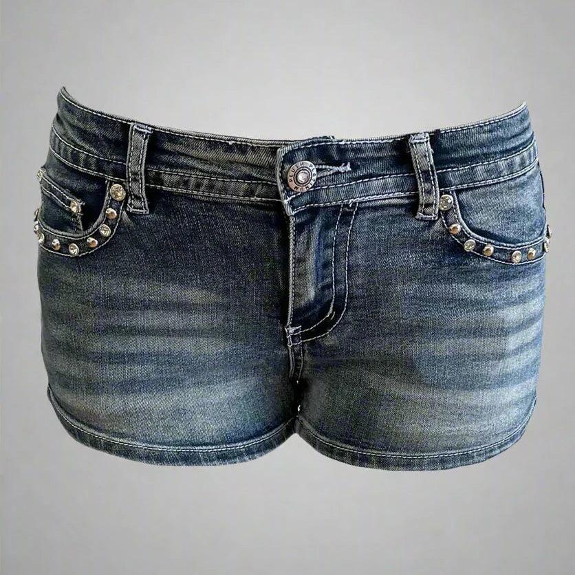 Bus Stop Women's Rhinestone Skull Wing Denim Shorts EX-STOCK Canada