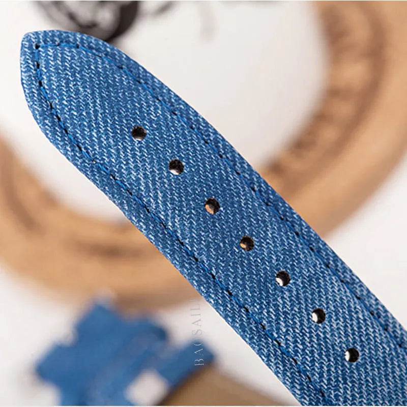 Steed Large Dial Men's Denim Strap Watch - EX-STOCK Canada