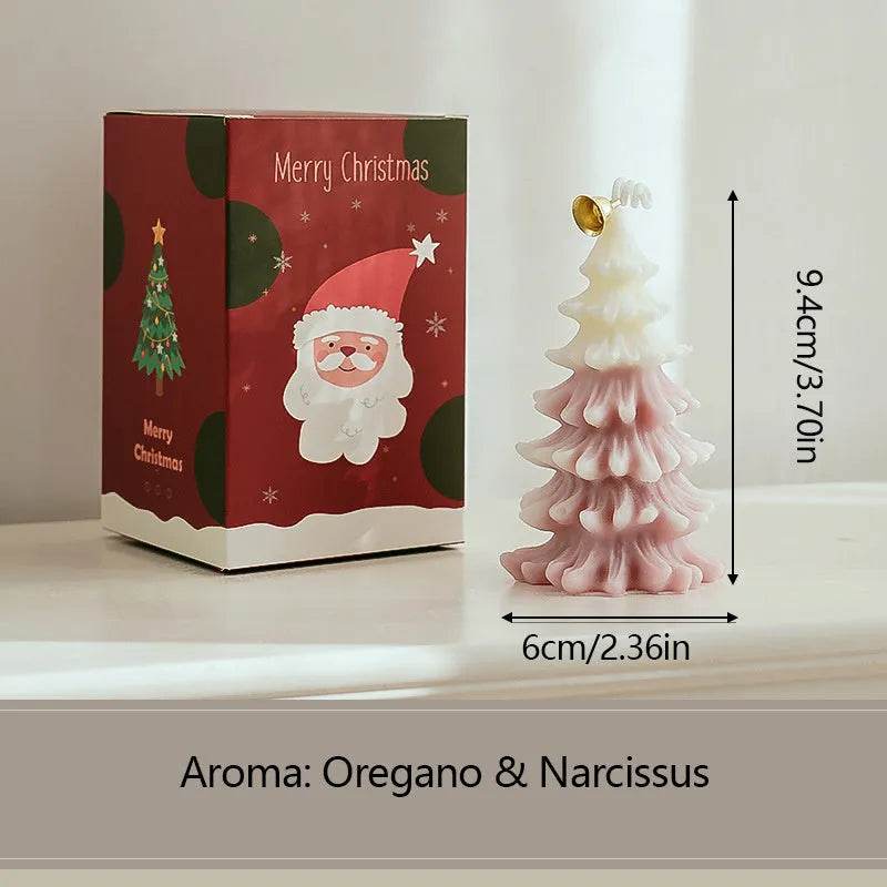 Merry Christmas Candle 3D Xmas Tree Shaped Aromatherapy Candles Ornaments Navidad New Year Party Home Decor Xmas Gift - EX-STOCK Canada