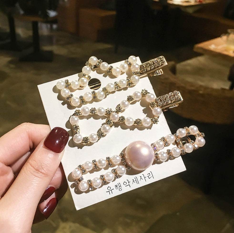 Elegant Pearl Bling Hair Clip - EX-STOCK Canada