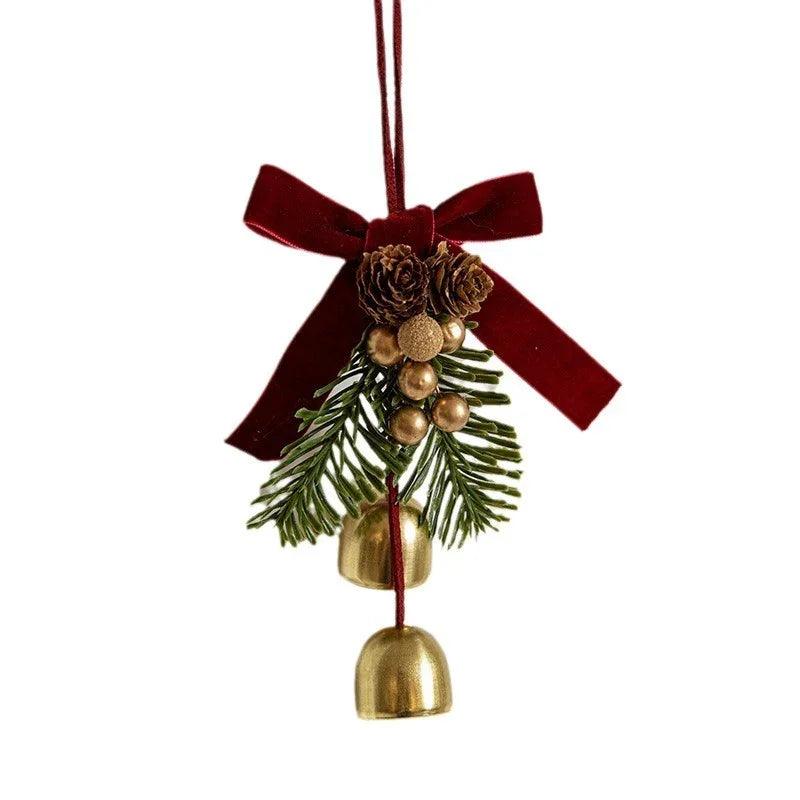 Christmas Little Bell Shape Velvet Bow Small Hanging Piece EX-STOCK Canada
