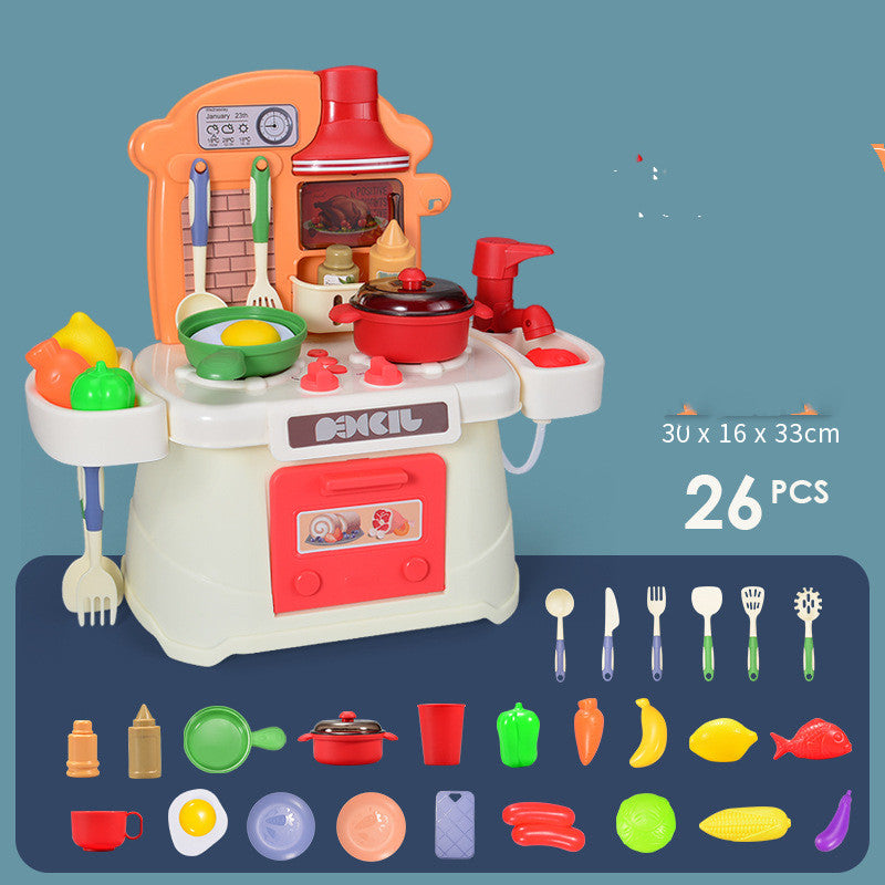 Children's Play House Tableware Table Light and Music Loop Water Cooking Girl Simulation Kitchen Toy Set EX-STOCK Canada